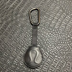 Black Lululemon Leather Keychain with Logo with Big Hook on Top New